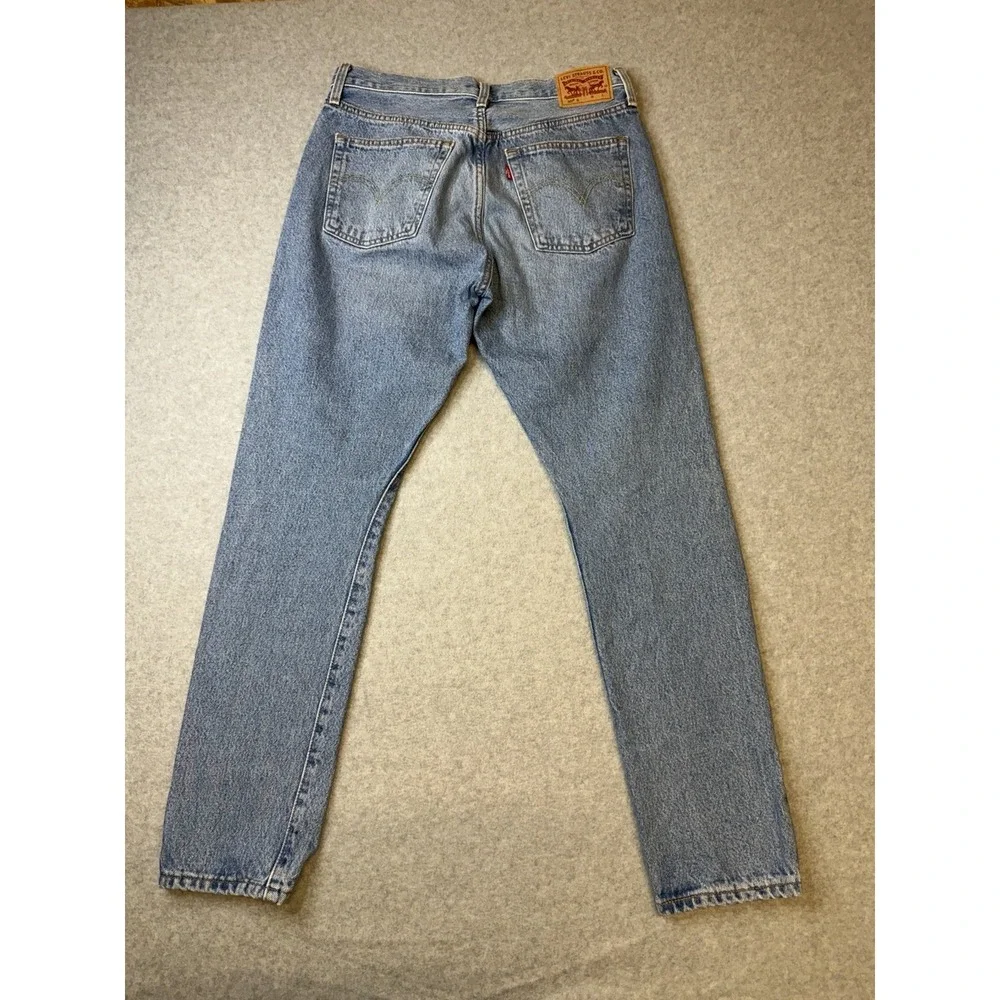 Levi's 501 S Jeans Mens Size 28x28  Blue Skinny Slim Distressed Light Wash Denim